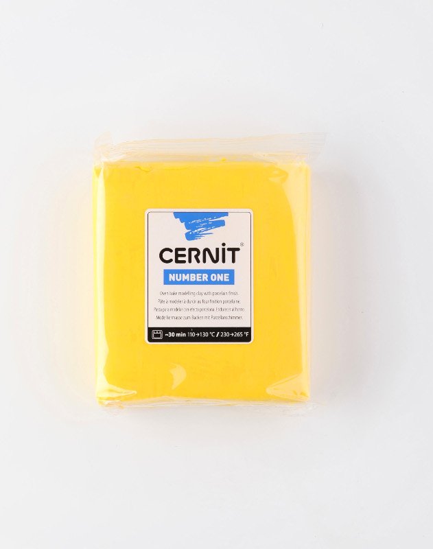 Lera Cernit N°1 250 G - Yellow (700) - Ugnshärdande lera, Modellera, Pyssel för barn, Hobbymaterial, Pyssla