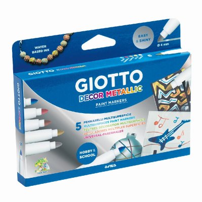 Tusjpenner Giotto Decor Metal - 5-pakning