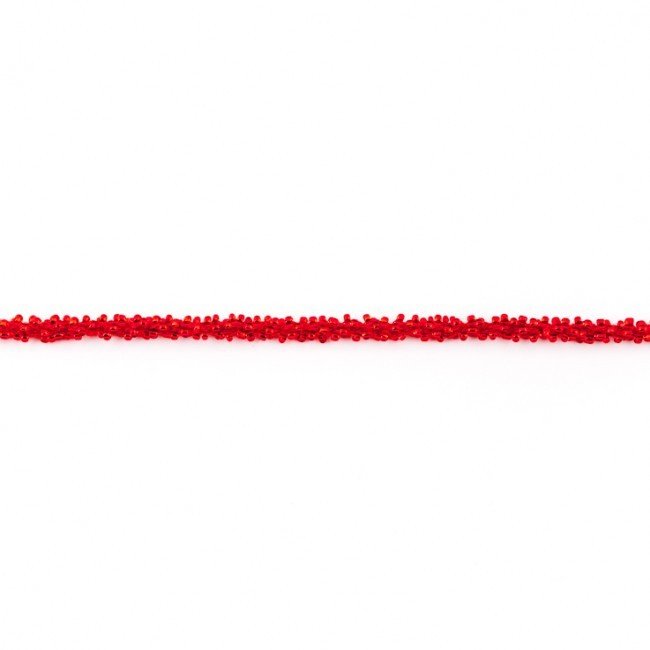 Bort/kantbånd med perler II - Rød - Rand, Bånd & dekorationsbånd, Tekstilbånd & snor