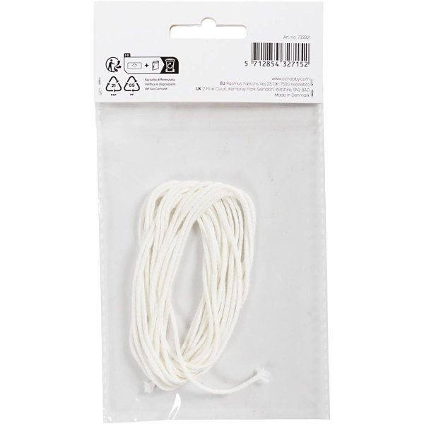 Veke til bivoksplater nr. 3 2-3 mm 3 m - 100 g Veke til bivoksplater nr. 3 2-3 mm 3 m - 100 g