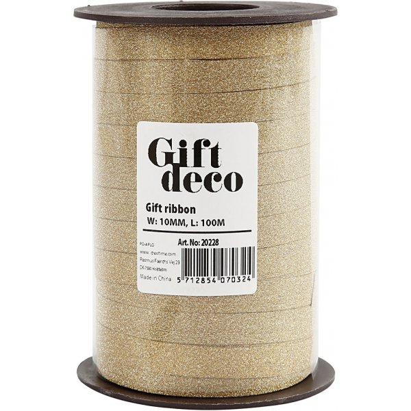 Presentsnören - guld - glitter - 100 m Presentsnören - guld - glitter - 100 m