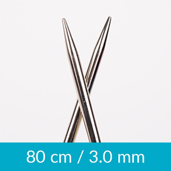 Cirkulære strikkepinde - Messing - 80 cm 3,00 mm / 31,5in US 2½ - Rundpinde, Strikkepinde, Strikning, Strikke, hækle, knytte og væve