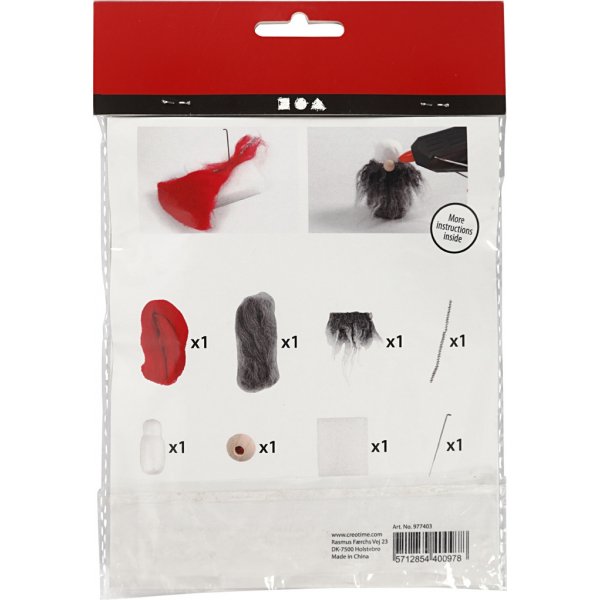 Mini DIY Kit - tomtenisse m/grått skägg Mini DIY Kit - tomtenisse m/grått skägg