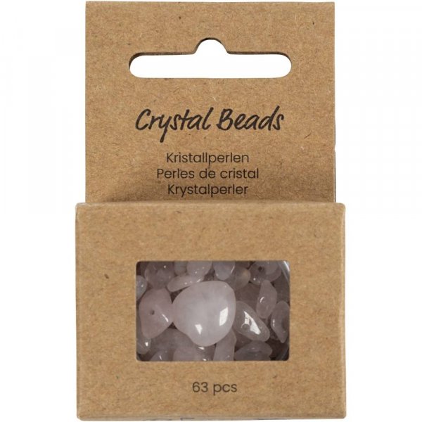Kristallp�rlor rosenkvarts rosa 7-12 mm - 63 st.