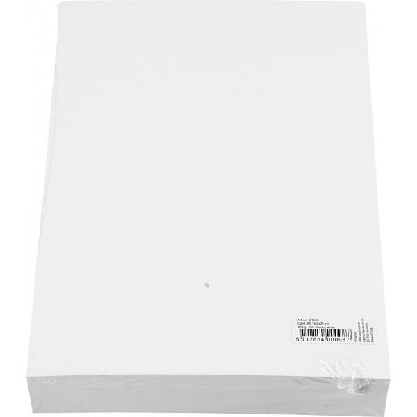 Färgad kartong - vit - A5 - 250 g - 100 ark Färgad kartong - vit - A5 - 250 g - 100 ark