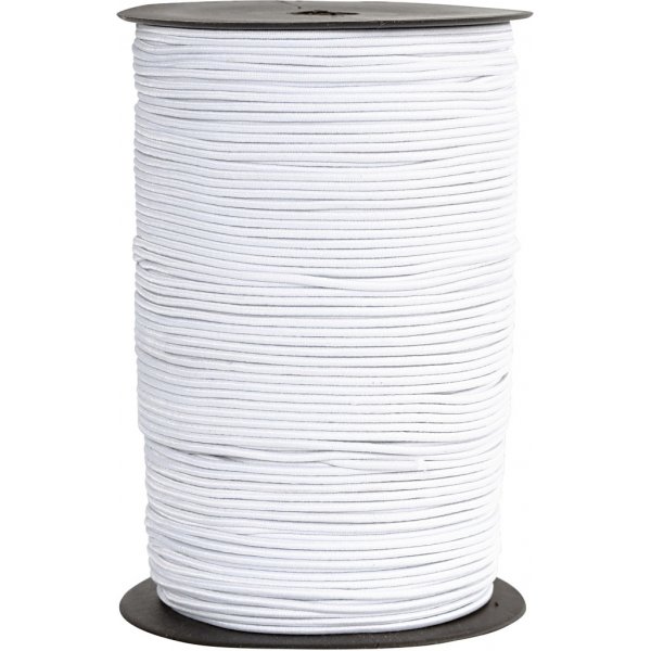 Elastiskt snöre 2 mm - vit - 250 m Elastiskt snöre 2 mm - vit - 250 m