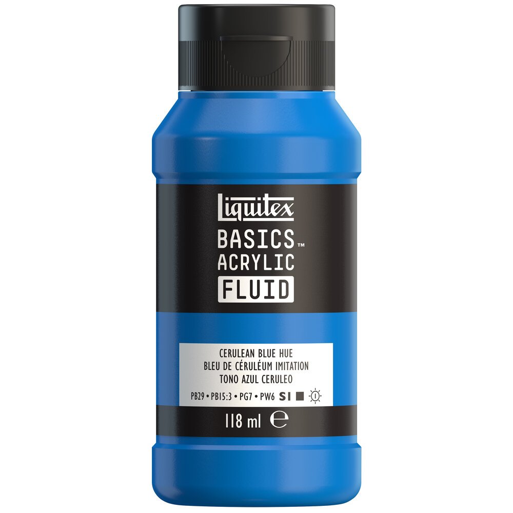 Akrylfärg - Liquitex Basics Fluid - 118ml - Cerulean Blue Hue - Akrylfärger, Konstnärsfärger