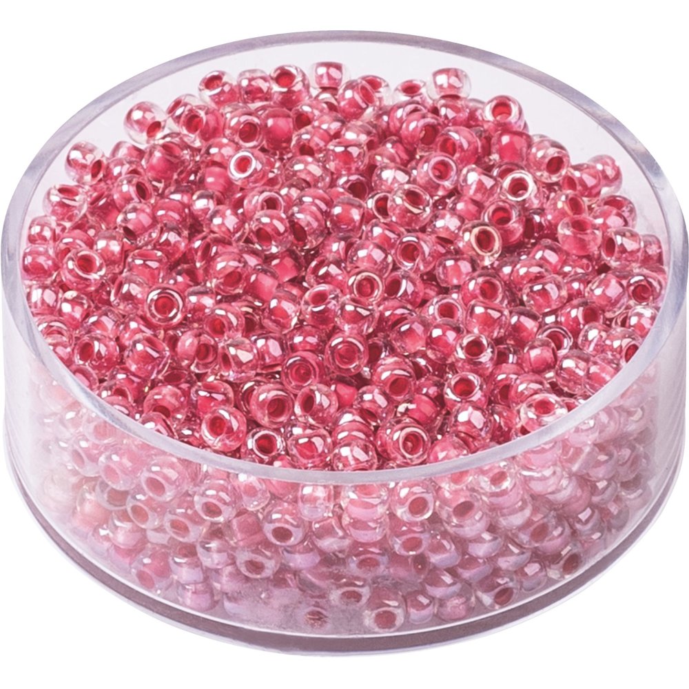 Boheme rocailleperler 2,5 mm 17 g - Transparent rød - Blandinger af rocaillesperler, Rocaillesperler, Håndværk