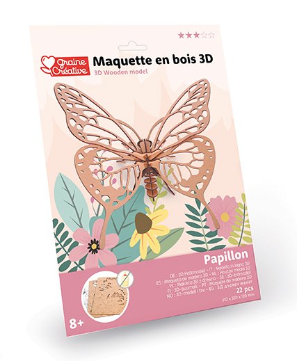 3D-pussel i trä - Fjäril, 22 delar 3D-pussel i trä - Fjäril, 22 delar