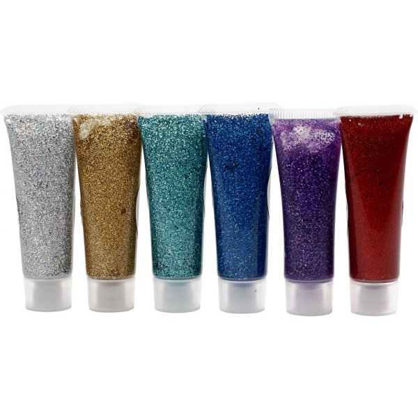 Eulenspiegel Glittergel - mixade färger - 6 x 18 ml Eulenspiegel Glittergel - mixade färger - 6 x 18 ml