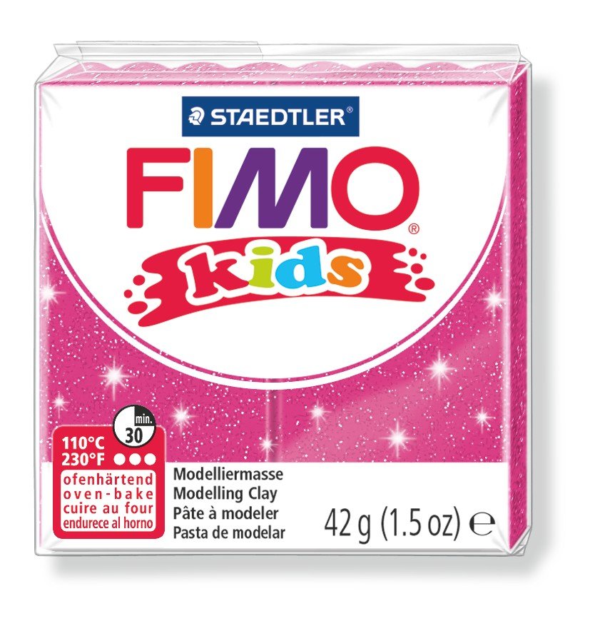 Modellervoks Fimo Kids 42 g - Fuschia Glitter - Fimolera, Modellere, Hobbyartikler til børn, Hobbymateriale, Håndværk