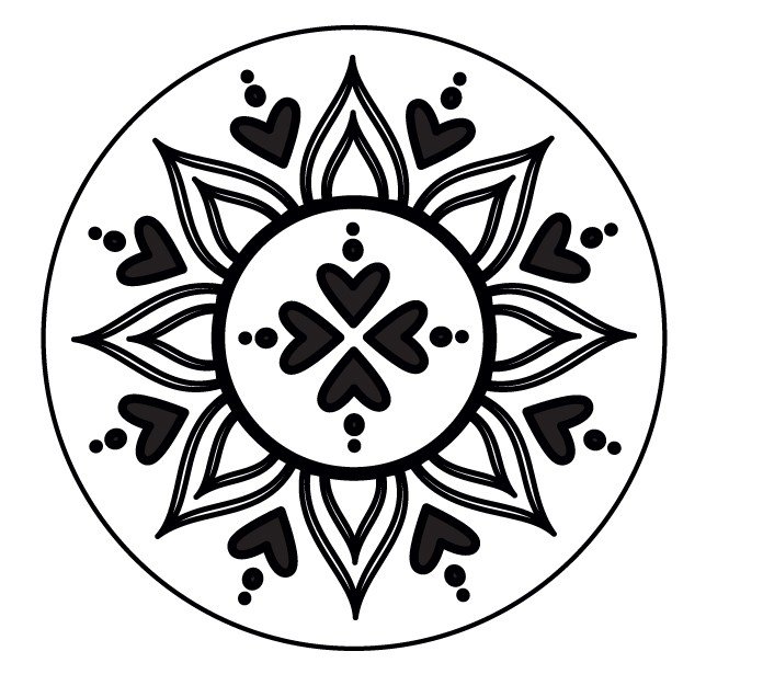 Mønt til stempelfrimærker Mandala - 25 mm - Segl stempel, Stempler, Scrapbooking, Håndværk