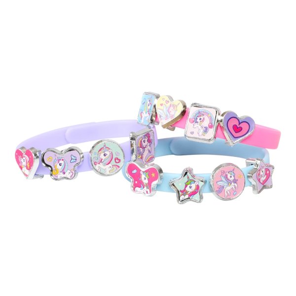 Armbandset enh�rning - 3 armband med 18 berlocker