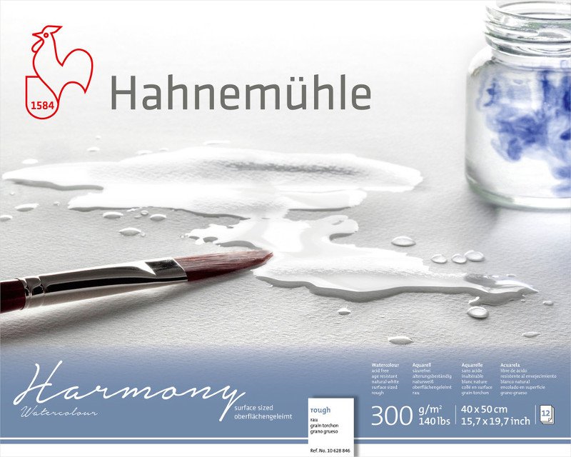 Akvarelblok Harmony 300 g Grov - 24x30 cm - Akvarelpapir, Blok