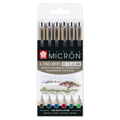 Fineliner Pigma Micron Sett - 6 penner (Earth 05)
