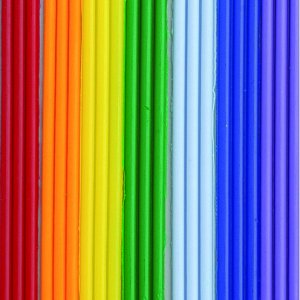 Voksstrimler 200 x 2 mm - Regnbuefarver 7 x 3 bånd
