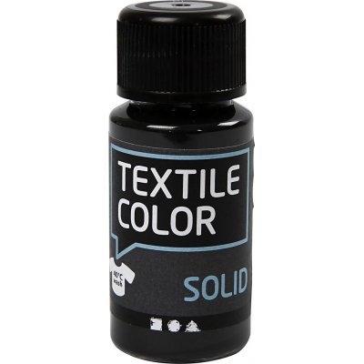 Textile Solid textilfrg - svart - tckande - 50 ml