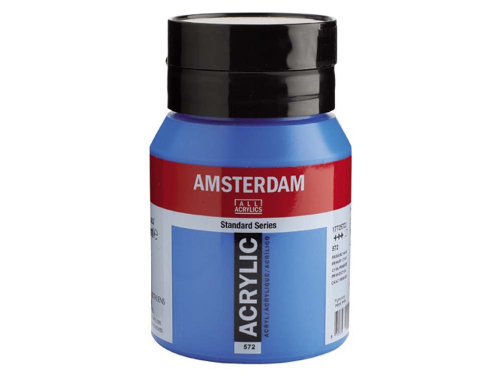 Amsterdam Akrylmaling 500 ml - Primær Cyan - Akrylfarver, Kunstnerfarver