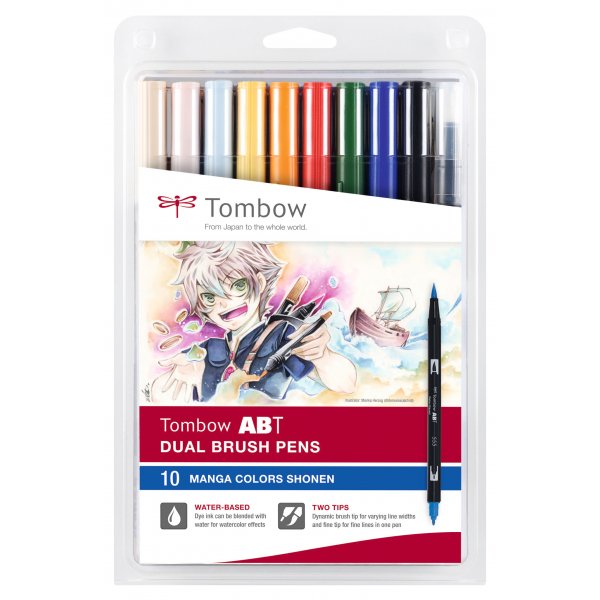Tombow ABT Dual Brush Pen Manga Shonen 10-pak Tombow ABT Dual Brush Pen Manga Shonen 10-pak