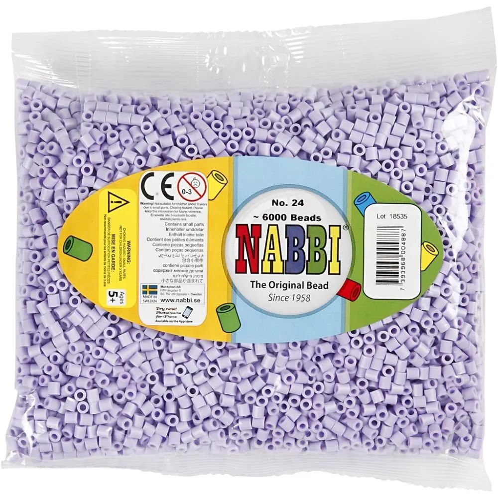 NABBI Pibeperler - Lilla (32245) - 6000 stk - Rørperler, Perler & perleplader, Håndværk