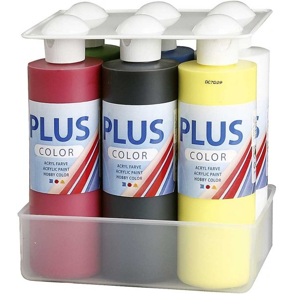 Plus Color Hobbyfärg - primärfärger - 6 x 250 ml Plus Color Hobbyfärg - primärfärger - 6 x 250 ml