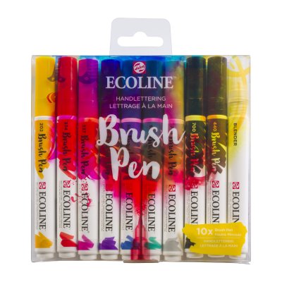 Penselpenna Ecoline Brush Pen 10-pack - Handlettering