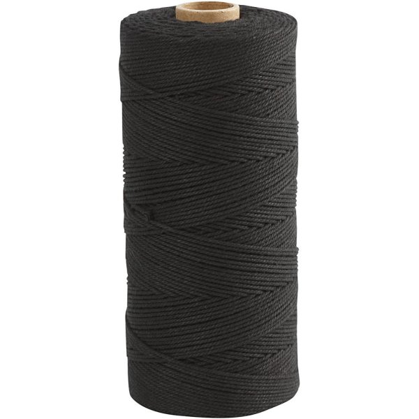 Makramésnor 1 mm 315 m Sort - 220 g Makramésnor 1 mm 315 m Sort - 220 g