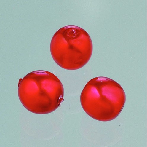 Glassperler voks glans 6 mm - lyserd 40 stk.
