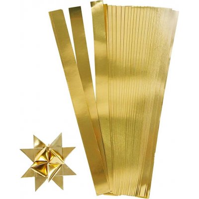 Stjernestrips - gull - 4,5 cm - 100 strimler