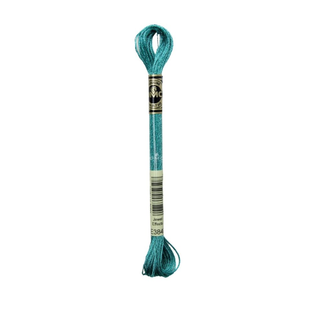 DMC Mouliné art. 317W Light Effects, E3849 Metallic Turquoise Green - Moulinegarn, Garn, Sticka & virka