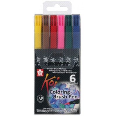 Penselpenna Sakura Koi Coloring Brush 6 pennor - Bright
