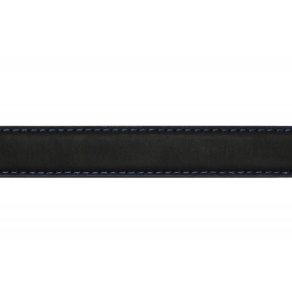 L�derb�lte med bl� syninger - Sort