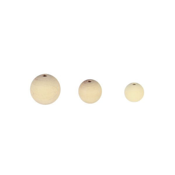 Påse med 25 träpärlor, Ø 3,5 cm, hål 6 mm Påse med 25 träpärlor, Ø 3,5 cm, hål 6 mm