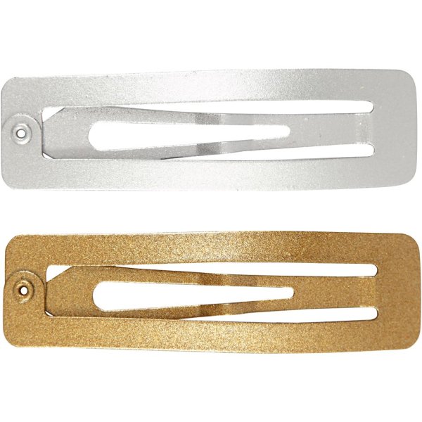 H�rsp�nne metall 58 x 16 mm Guld och Silver 4 st