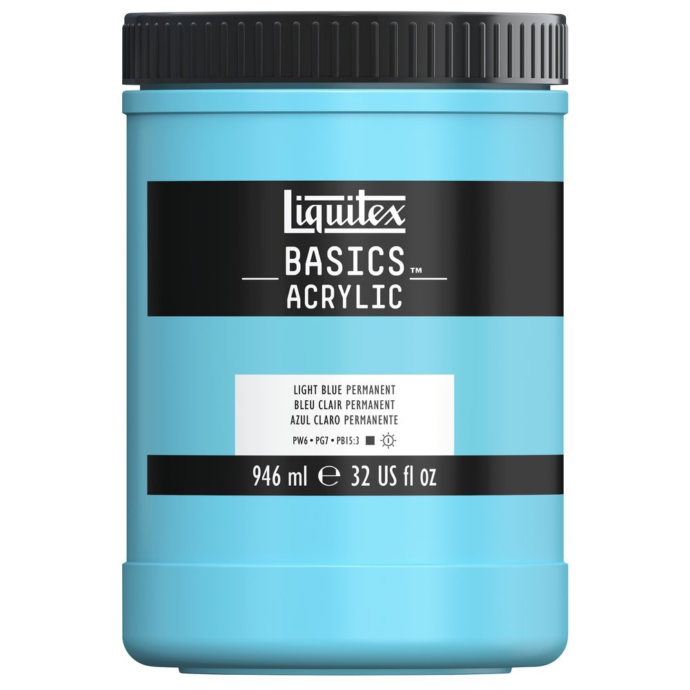 Akrylfärg - Liquitex Basics - 946ml - Light Blue Permanent - Akrylfärger, Konstnärsfärger