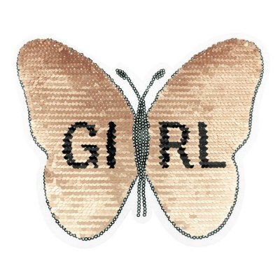 Paljetmerket Vendbart - Butterfly Girl