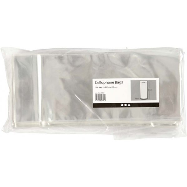Cellofanpåsar till kort 9 x 6,5 cm - 200 st Cellofanpåsar till kort 9 x 6,5 cm - 200 st