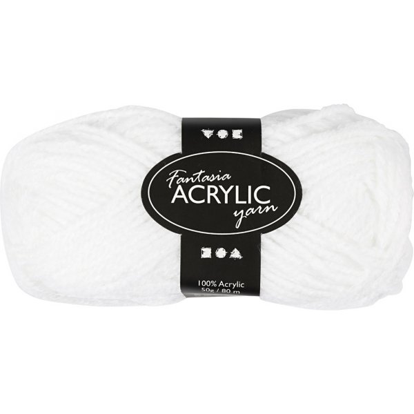 Fantasia Akrylgarn - vit - 50 g Fantasia Akrylgarn - vit - 50 g