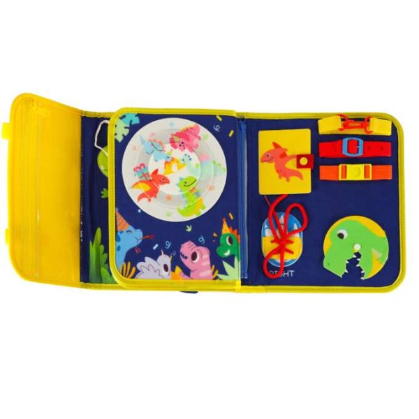 Sensorisk aktivitetstavle Dinosaurer 28 x 25 cm Blå - Rygsæktaske Sensorisk aktivitetstavle Dinosaurer 28 x 25 cm Blå - Rygsæktaske
