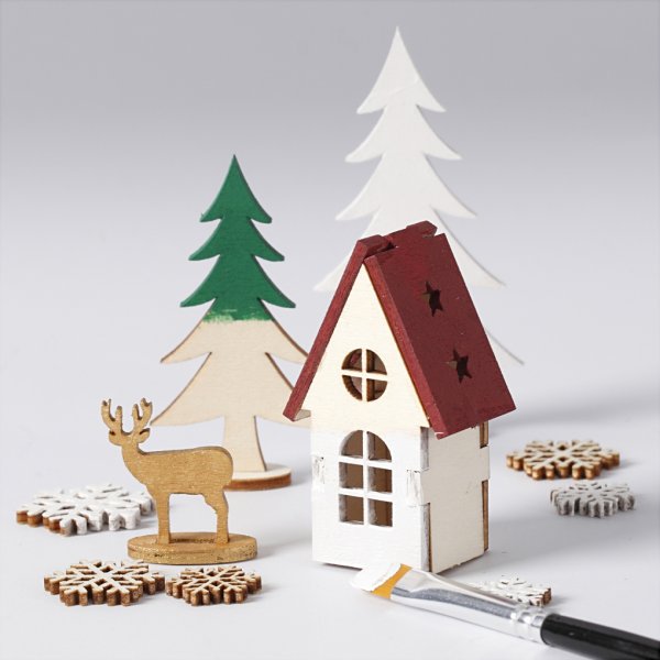 Sätt-ihop-själv träfigurer - hus - trä - rådjur Sätt-ihop-själv träfigurer - hus - trä - rådjur