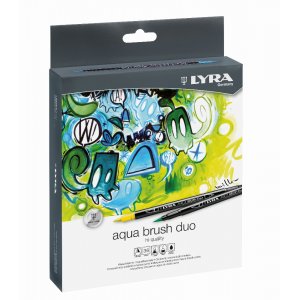 Akvarellpenner Aqua Brush Duo - 36-pakning