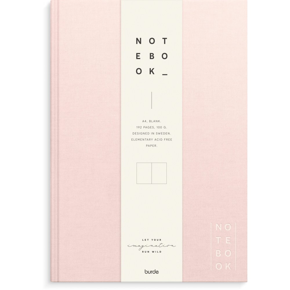 Notesbog - Tekstil - Pink - Uforet A4 - Notesbøger, Kontorartikler