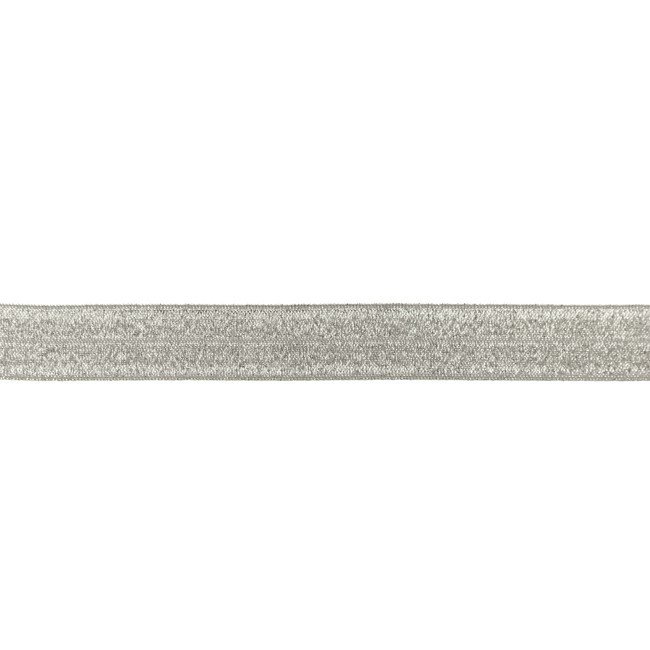 Mansjettstoff - Stretchy, glitter, fotokrom 2 cm - lys grå - Linningsbånd, Klestoffer, Tekstiler