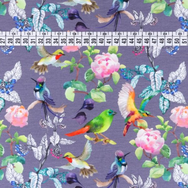 M�nstrad Trik� 150 cm - Peony Birds M�rkgr�