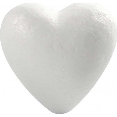 Styrofoam hjerter - hvite - H8 cm - 50 stk
