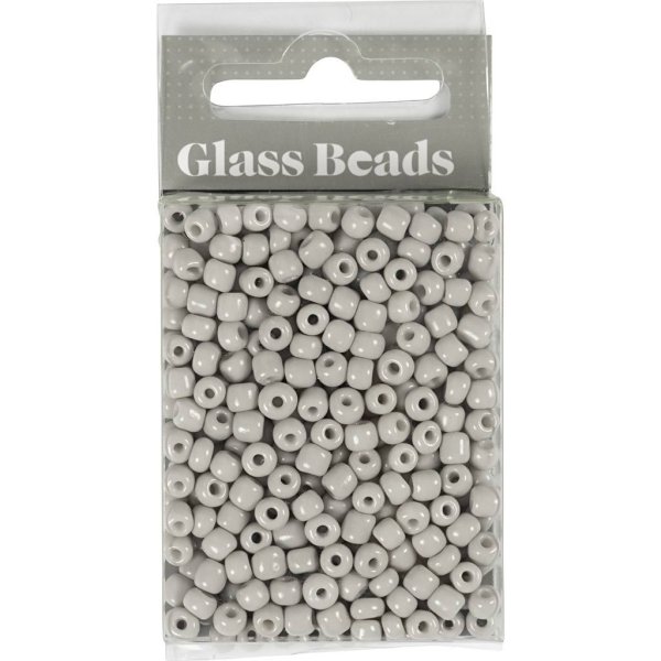 Rocaillepärlor 4 mm Ljusgrå 25 g Rocaillepärlor 4 mm Ljusgrå 25 g
