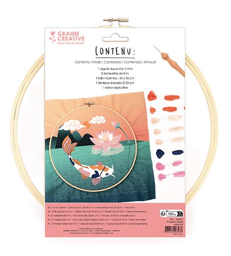 Punch needle-kit med koifisk, 25 cm