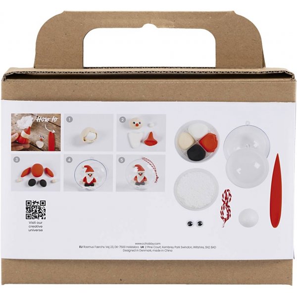 Mini DIY Kit Modellera - röd/vit - Jultomte Mini DIY Kit Modellera - röd/vit - Jultomte