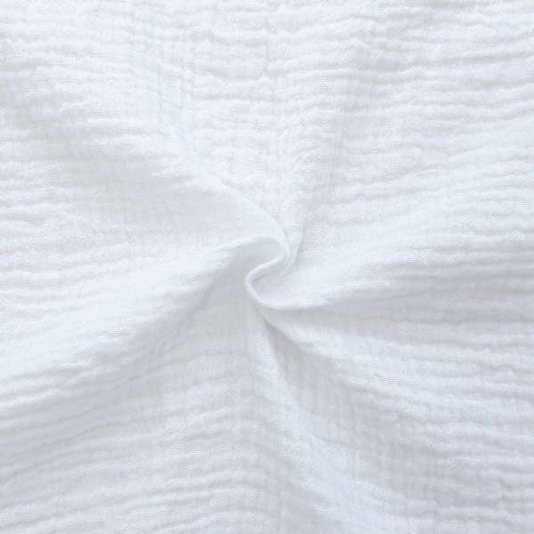 Bomullsmuslin Double Gauze – 130 cm - Vit - Enfärgat bomullstyg, Bomullstyg, Tyger