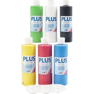 Plus Color Hobbymaling - primrfarger - 6 x 250 ml
